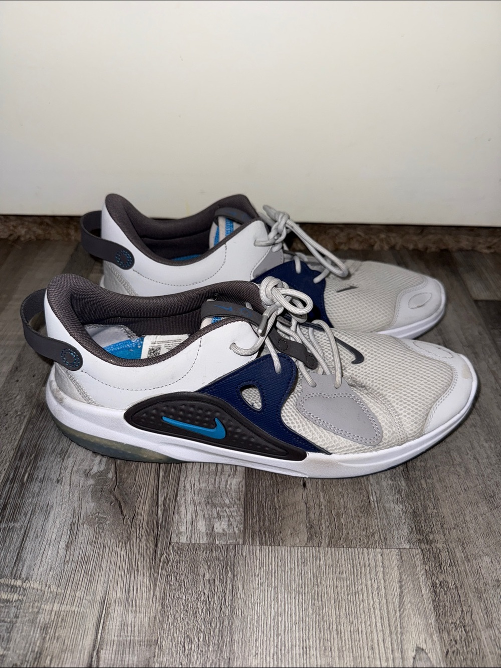 Nike Men's White, Navy & Gray Athletic Sneakers Joyride